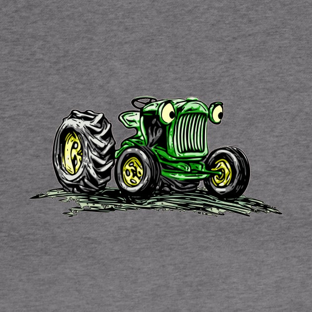 Green Cartoon Tractor by ZoeysGarage